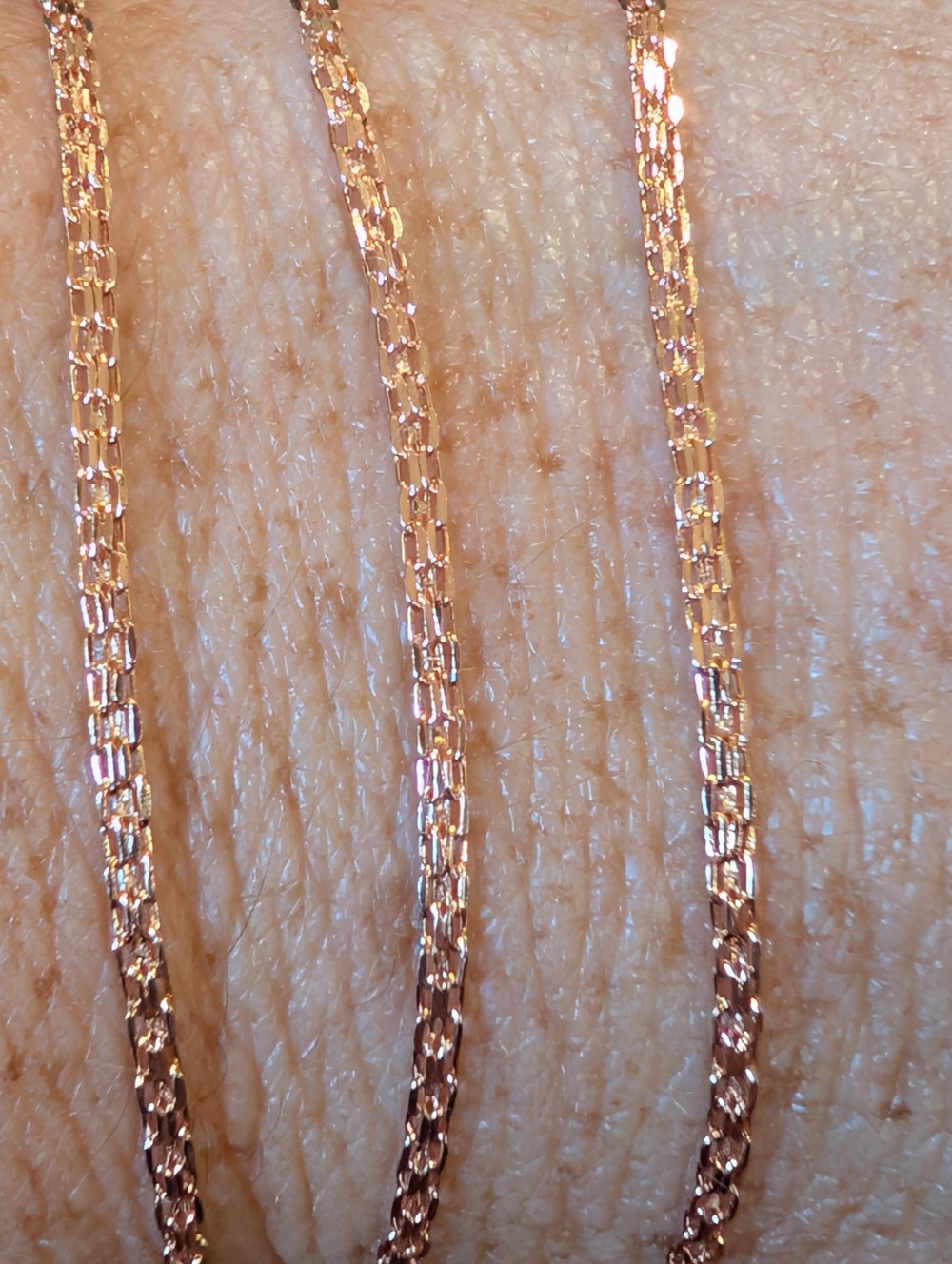 10k Rose Gold Bismarck Necklace 21 5/8-in - NEW
